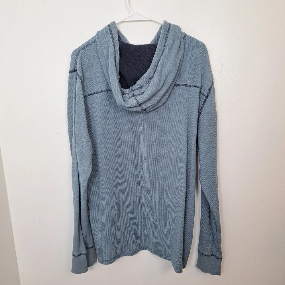 Flag & Anthem Blue Casual Everyday‎ Cotton Blend Henley Hoodie Shirt Size Large
